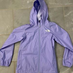 EUC North Face purple girls rain jacket size Medium (10-12)